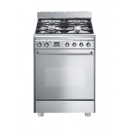 CUISINIERE GP61X9 4*GAZ MULTI PYRO TB INOX SMEG