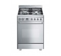 CUISINIERE GP61X9 4*GAZ MULTI PYRO TB INOX SMEG