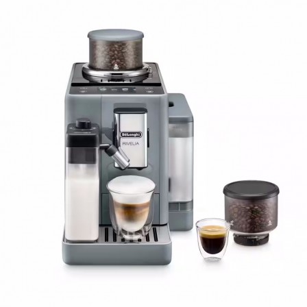 ROBOT CAFE FEB4455 G 19*BAR RIVELIA LATTE 1 4L TACTILE 2 BACS GRAIN GRIS DE LONGHI