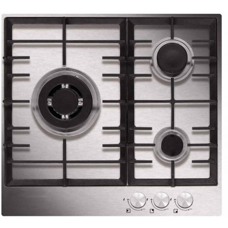 PLAQUE AT635HIX 3*GAZ GRILLE FONTE INOX AIRLUX