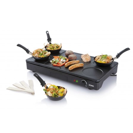 WOK DO8712W CREPE + GRIL 1000W NOIR DOMO