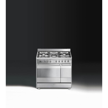 CUISINIERE SCB92PX8 5*GAZ 90CM MULTI PYRO INOX SMEG