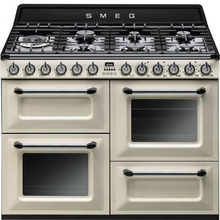 CUISINIERE TR4110P1 7*GAZ 2*FOUR 110CM CREME SMEG