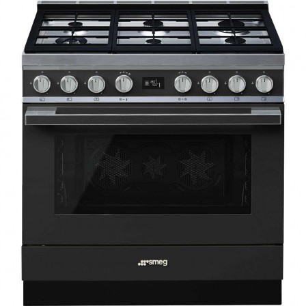 CUISINIERE CPF9GPAN 6*GAZ 90CM MULTI PYRO A+ ANTHRACITE SMEG