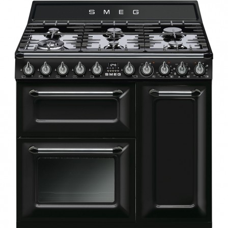 CUISINIERE TR93BL 6*GAZ MULTI VAPOR CLEAN 90CM NOIR A SMEG