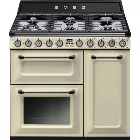 CUISINIERE TR93P 6*GAZ MULTI VAPOR CLEAN 90CM CREME A SMEG