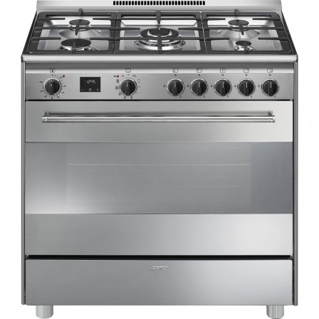 CUISINIERE BG91PX2 5*GAZ 90CM MULTI PYRO A INOX SMEG