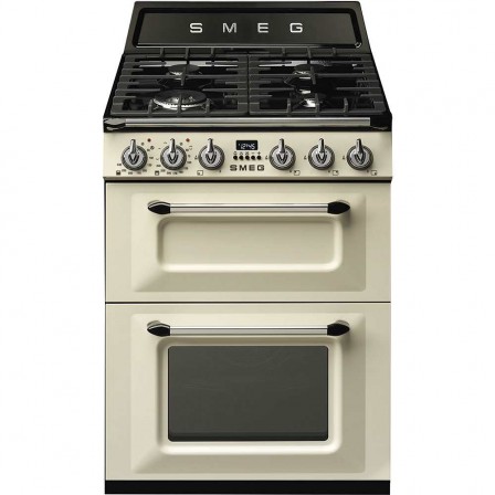 CUISINIERE TR62P 4*GAZ MULTI EMAIL DOUBLE FOUR CREME A SMEG